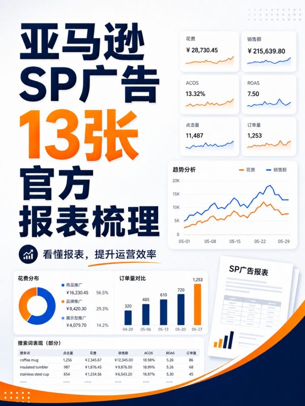 亚马逊SP广告13张官方报表用法梳理